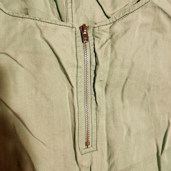 1250°C Light Teal Sleeveless Top Raw Frayed Hem Women's Medium M Pocket Soft EUC - Picture 5 of 7